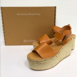 Soludos Minorca nude platform sandal NIB